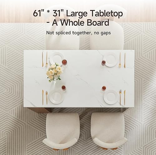 Miniatura 4 de ONBRILL Tabla completa de mesa de isla de cocina de 61 x 31 pulgadas con espacio de almacenamiento, toma de corriente y luces LED, mesa de comedor