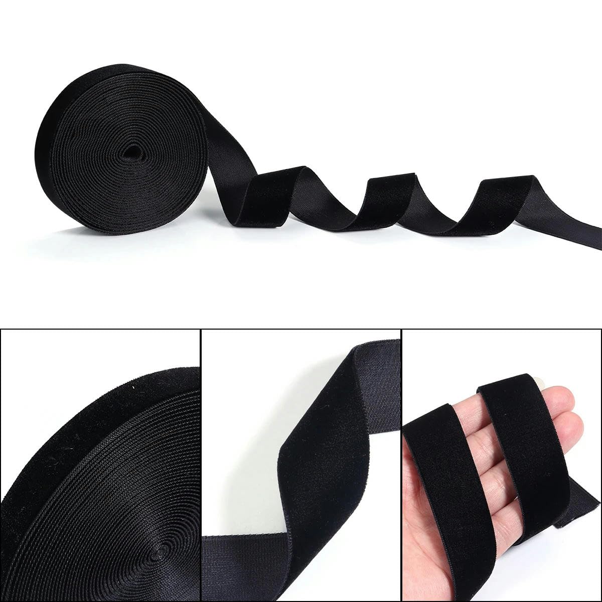 Wstążka aksamitna, Aksamitna wstążka pojedyncza 6-32 mm 5-10 jardów czarne wino czerwone do pakowania prezentów DIY(Wine Red,32mm 5Yards)