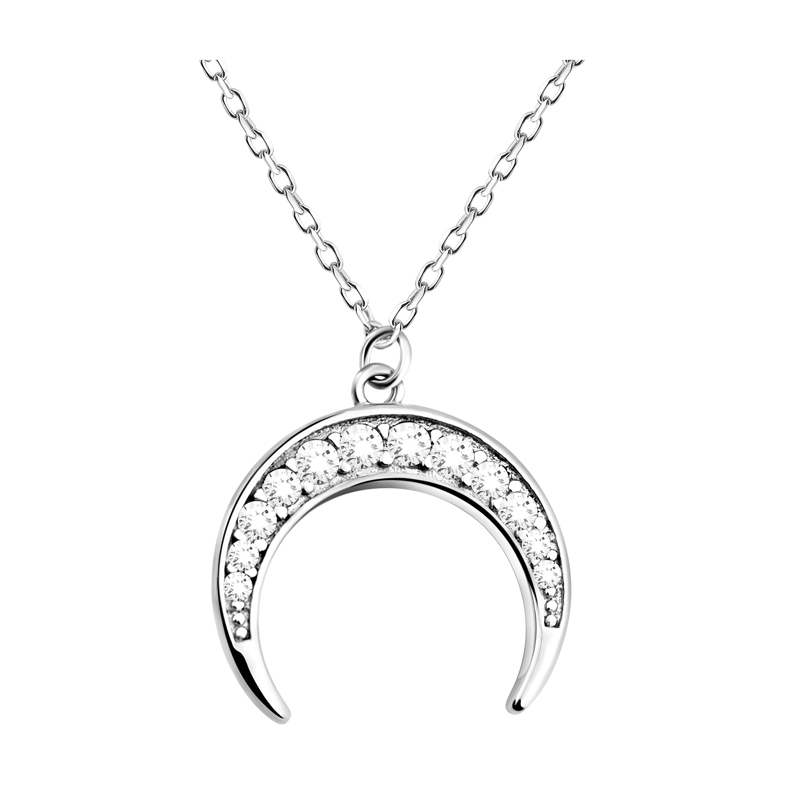 Sofia Milani Collar para Mujeres en Plata de Ley 925 - con Circonitas - Colgante de Luna - 50258