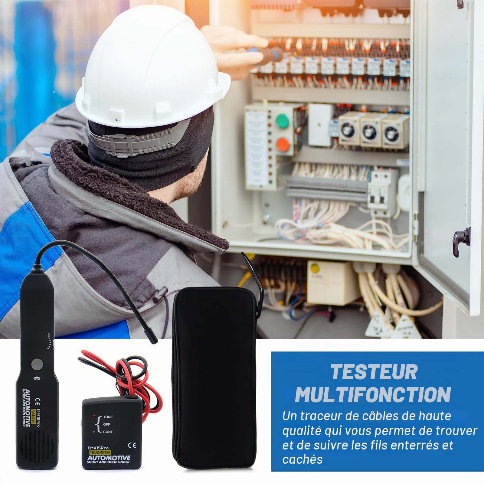 Testeur De Circuit, Testeur De Câble, Traceur De Fils, EM415PRO L'appareil De Contrôle De Câble, Detecteur De Cable Electrique, Détecteur Circuit Automobil, Câble Tracker, Traceur De Câble Portable