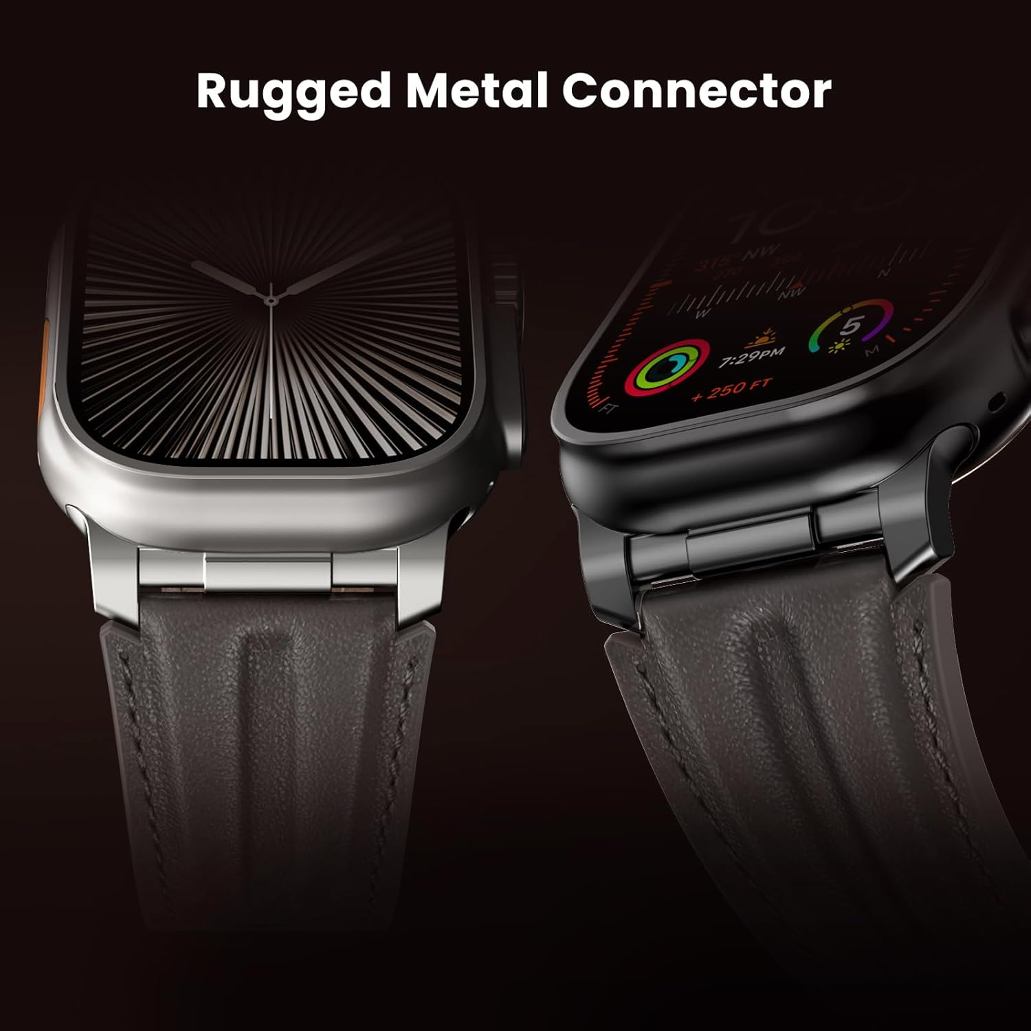 Bouixel Top Grain Genuine Leather Compatible with Apple Watch Ultra 3 Band 49mm 46mm 45mm 44mm 42mm, Handcrafted Vintage Leather Strap for Women Men iWatch Ultra 2/1 Series 11 10 9 8 7 6 5 4 3 SE - Image 3