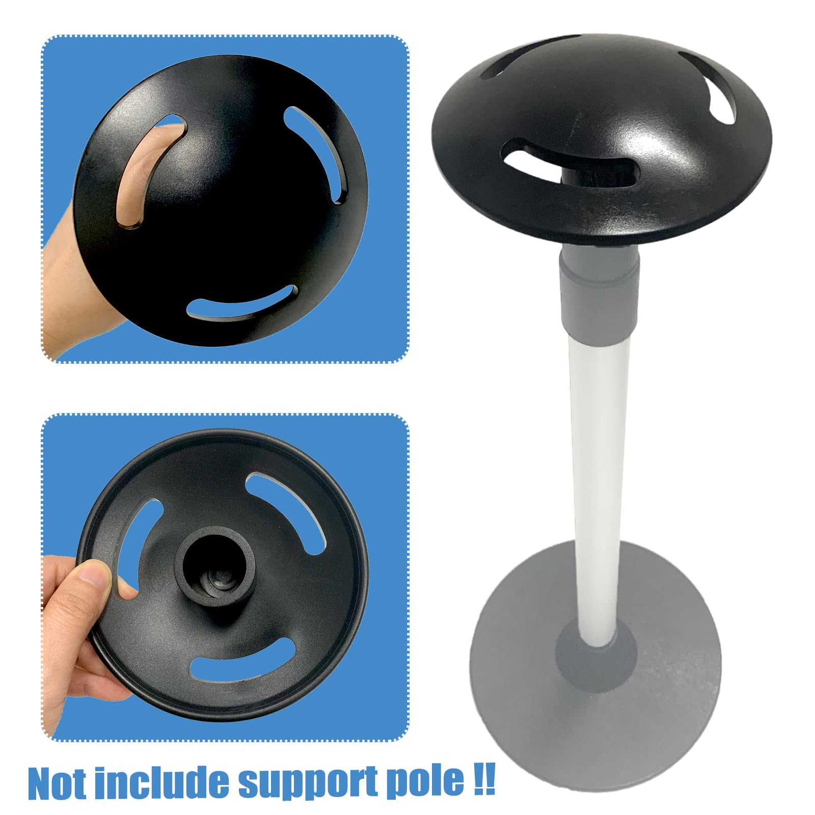 Capuchon De Support Pour Bâteau De Bateau, Dessus En Plastique Avec 3 Trous De Sangle, Accessoires Marins, 12,7 Cm