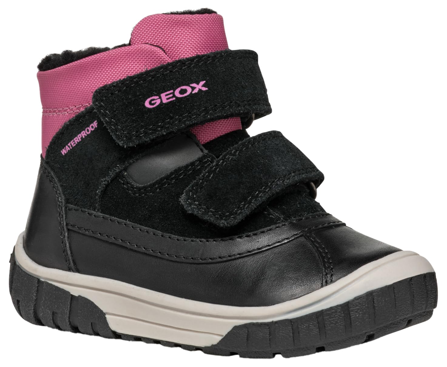 Geox Baby B OMAR Girl WPF C Ankle Boot, Black/Fuchsia, 3.5 UK Child