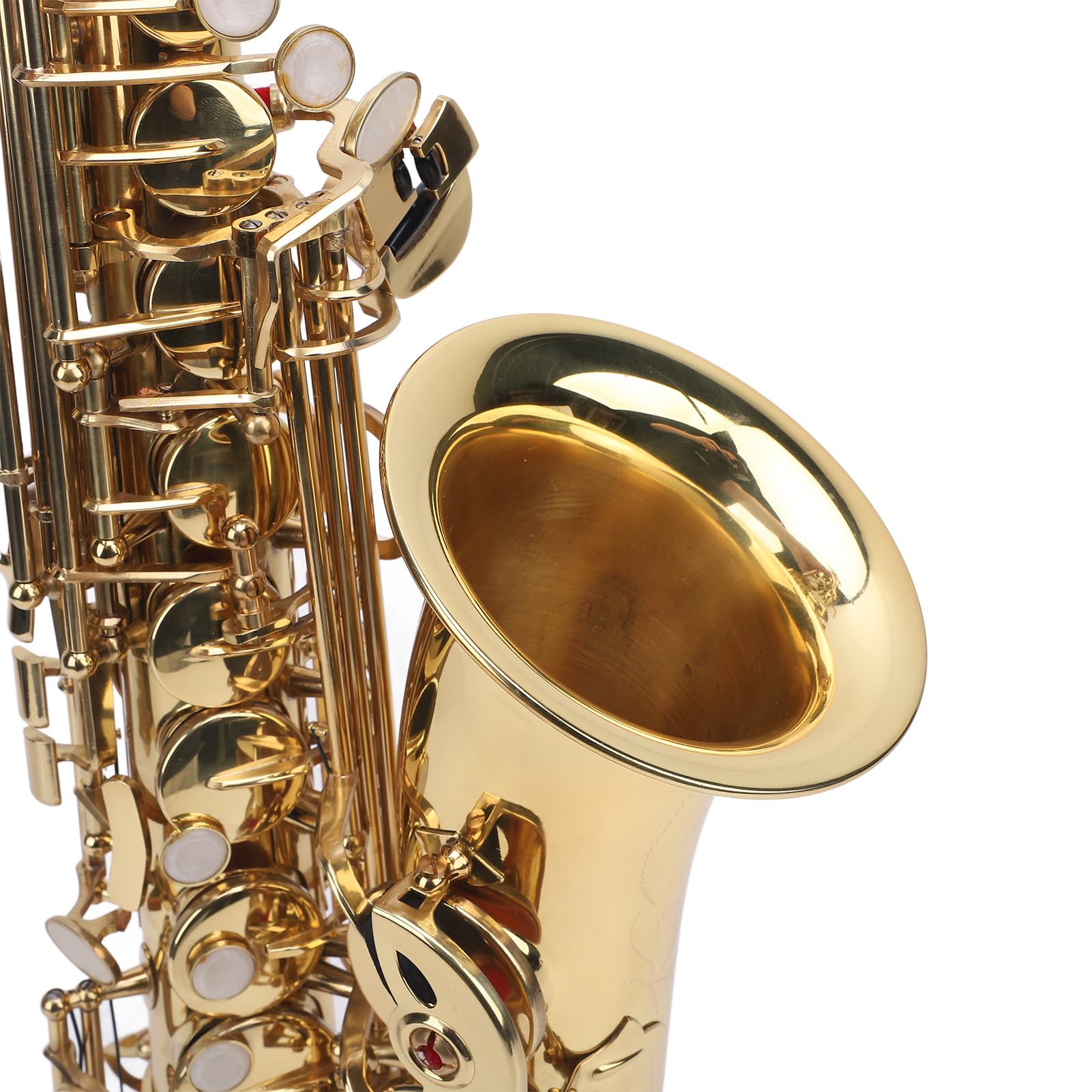 Qqmora Juego de Saxofón Alto Eb de Latón Dorado con Juego Suave para Estudiantes de Conciertos en Casa