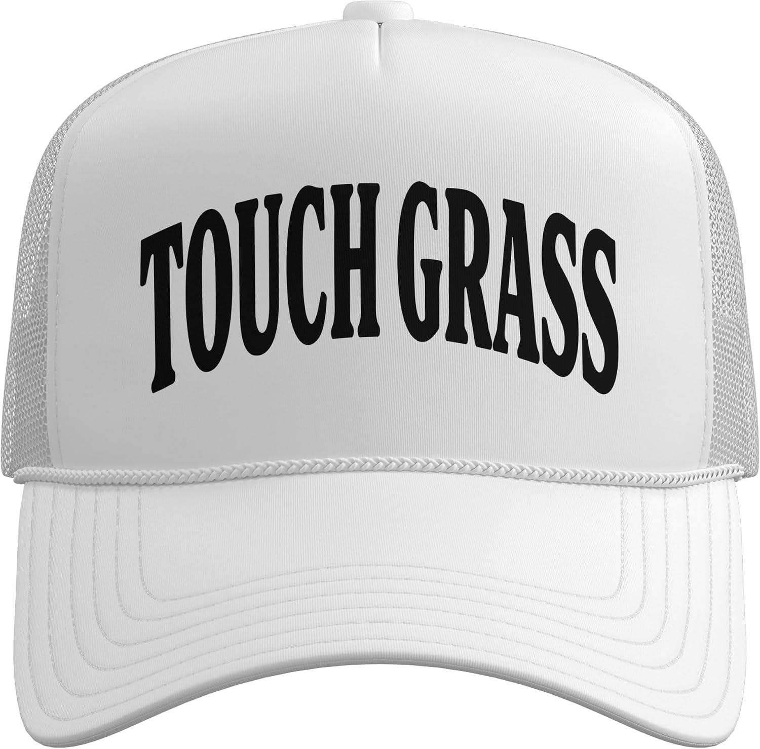 Touch Grass Viral Slang Word Retro Style Trucker Hat with Adjustable Mesh Back image 2