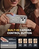 Vista 466 de Miracase Funda magnética para iPhone 14 de 6.1 pulgadas, protector de pantalla de vidrio templado integrado + protector de lente, compatible