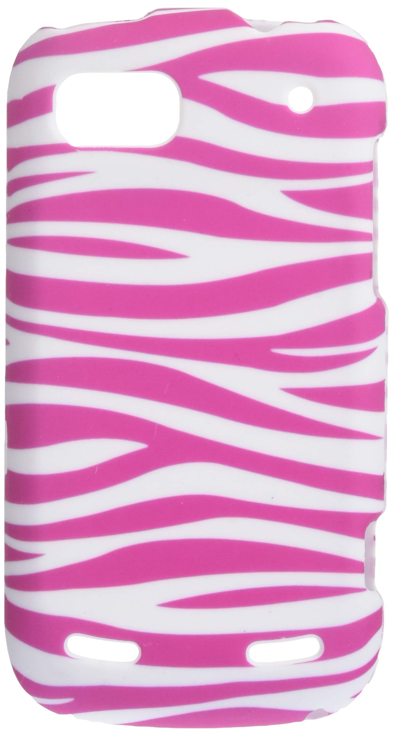 Eagle Cell PIZTEN861R129 Stylish Hard Snap-On Protective Case for ZTE Warp Sequent N861 - Retail Packaging - Zebra Pink/White
