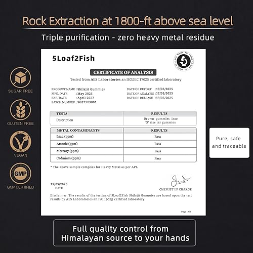 Miniatura 6 de Gomitas Shilajit orgánicas puras del Himalaya con Ashwagandha y musgo marino - Suplemento Shilajit dorado para hombres y mujeres, más de 105
