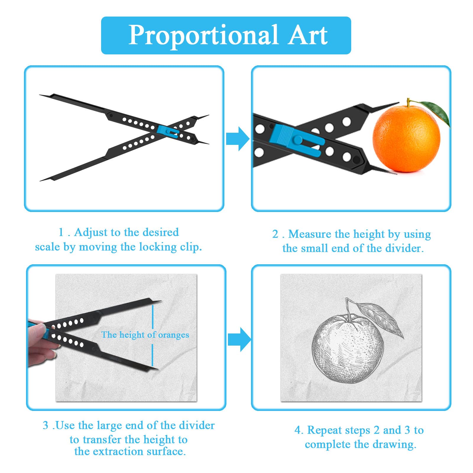 Broeampe Proportional Divider Artist Drawing Scale Tool 10 Inches, Pantograph Drafting Supplies Adjustable Caliper and Subject Dividers for Art Tools, Black - Image 6