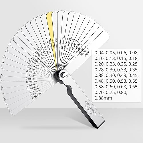 Miniatura 10 de CAMWAY Medidor de calibrador doblado de 16 cuchillas, imperialmétrico 45, cuchillas compensadas de acero inoxidable, herramientas de medición para