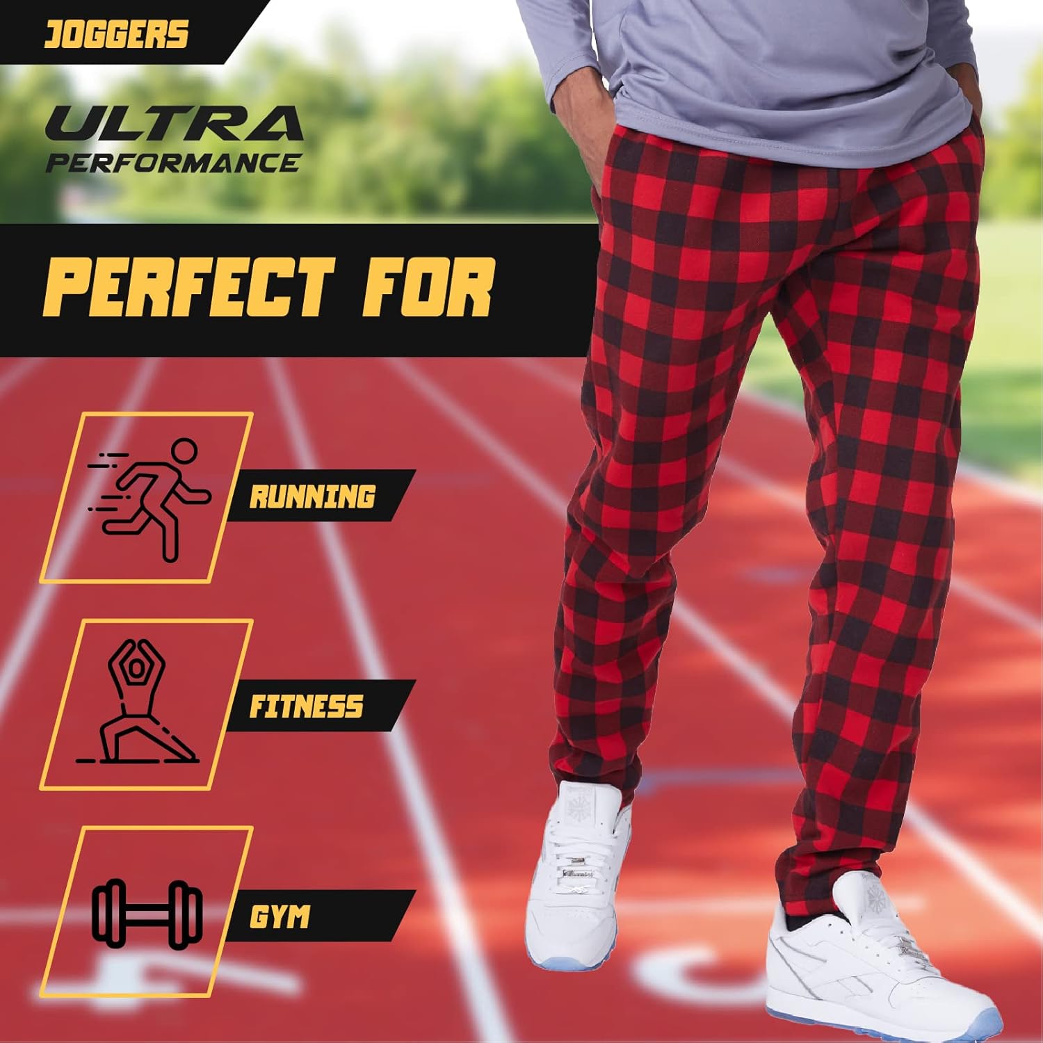 Ultra Performance 3 Pack Mens Open Bottom Sweatpants with Pockets, Casual Sweatpants for Men - Image 4