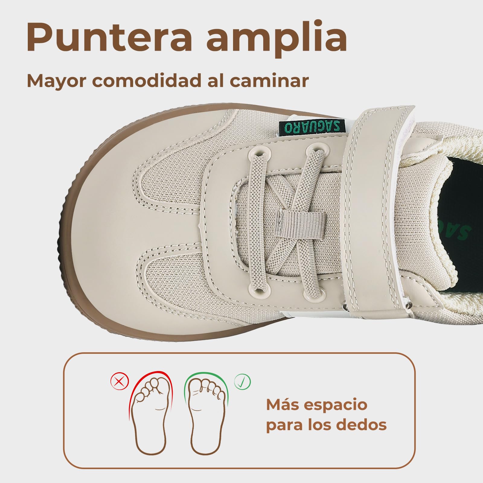 SAGUARO Zapatillas Barefoot Casual Niños Calzado Respetuoso con Suela Plana y Puntera Ancha,Gr.25-35 — view 3