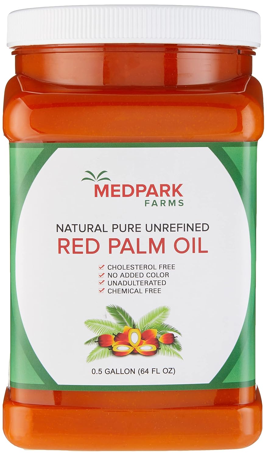 Medpark Farms Africa Red Palm Oil (1 Gallon/4 Liters/128 Fl Oz) 100% Pure/Natural/Unrefined (PET-BPA FREE Container)