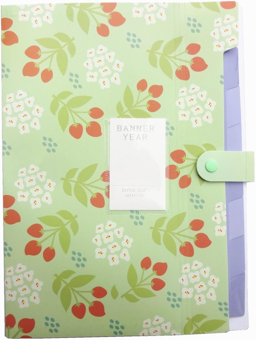 8 Pockets Portable Accordion Document Expanding File Folder,Letter Size and A4 File Organizer (Green1)
