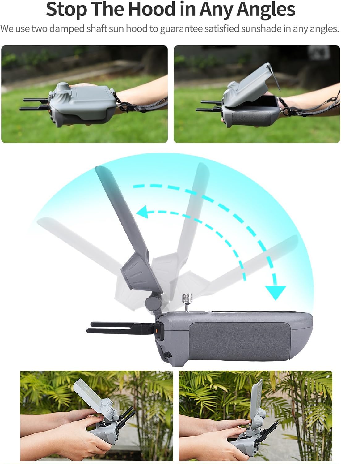 Lito X1/Mini 5/4 Pro RC 2 Sonnenblende I Joystick Schutz I Bildschirmschutz RC-2,Sonnenschutz für DJI RC 2 und RC Controller Joystick Bildschirmschutz, 2-in-1 für DJI Mini 4 Pro Zubehör