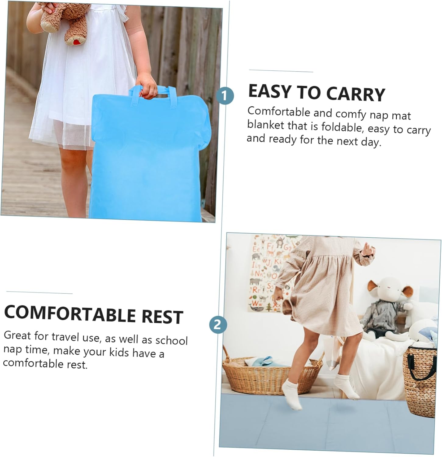 Portable Nap Mat Lightweight and Mat for Preschool and Kindergarten Design for for and Sleepovers for Boys