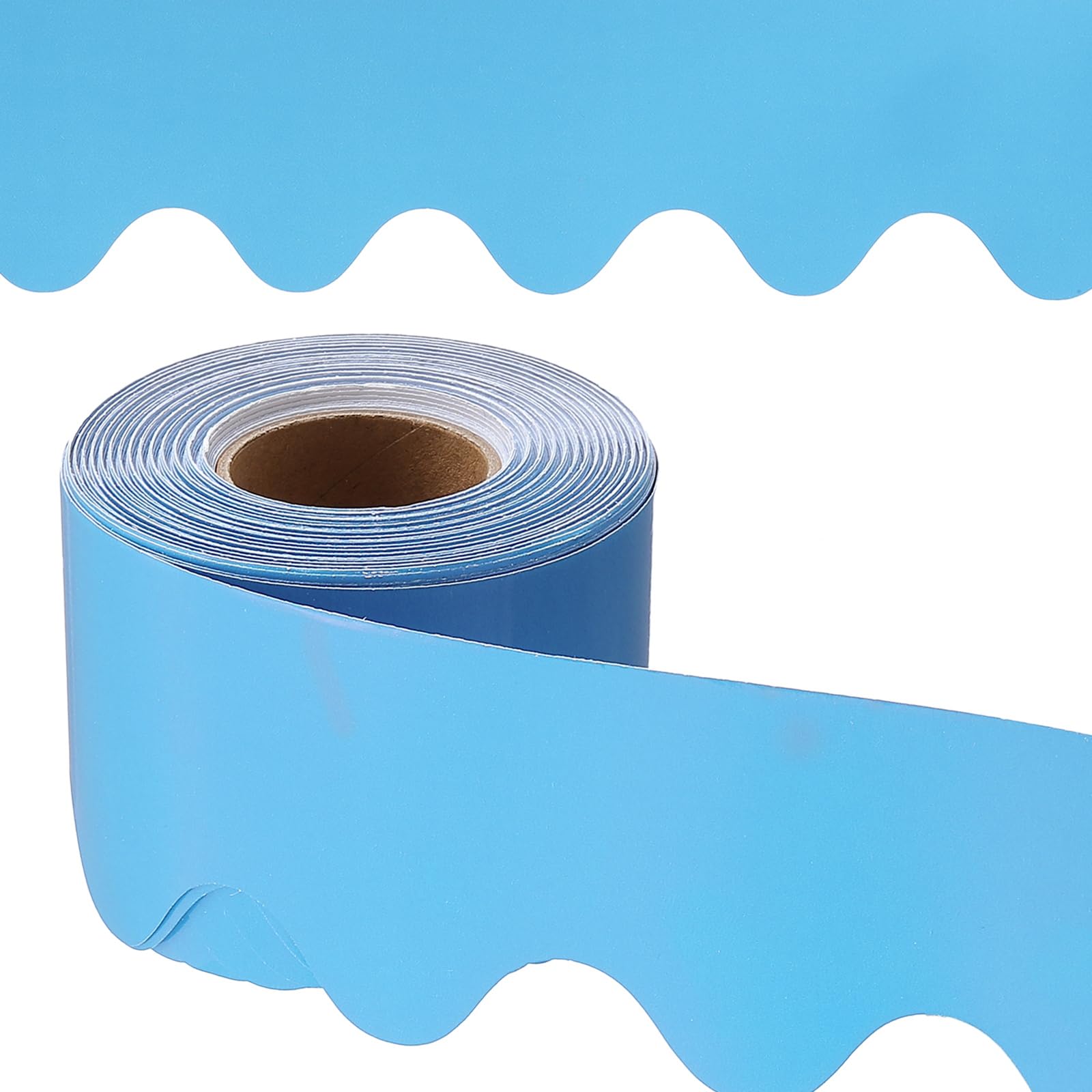 PATIKIL Bulletin Board Border, 65.5 Feet Poster Chalkboard Cork Decoration Trim Scalloped Borders Wall Decor for Classroom Office Locker, Sky Blue