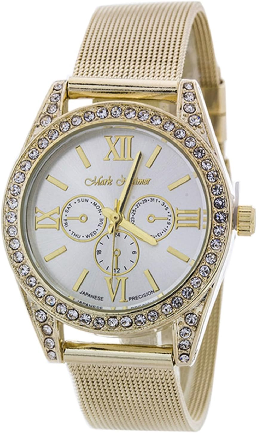 2Chique Boutique Women's Crystal Bezel Fashion Chrono Watch