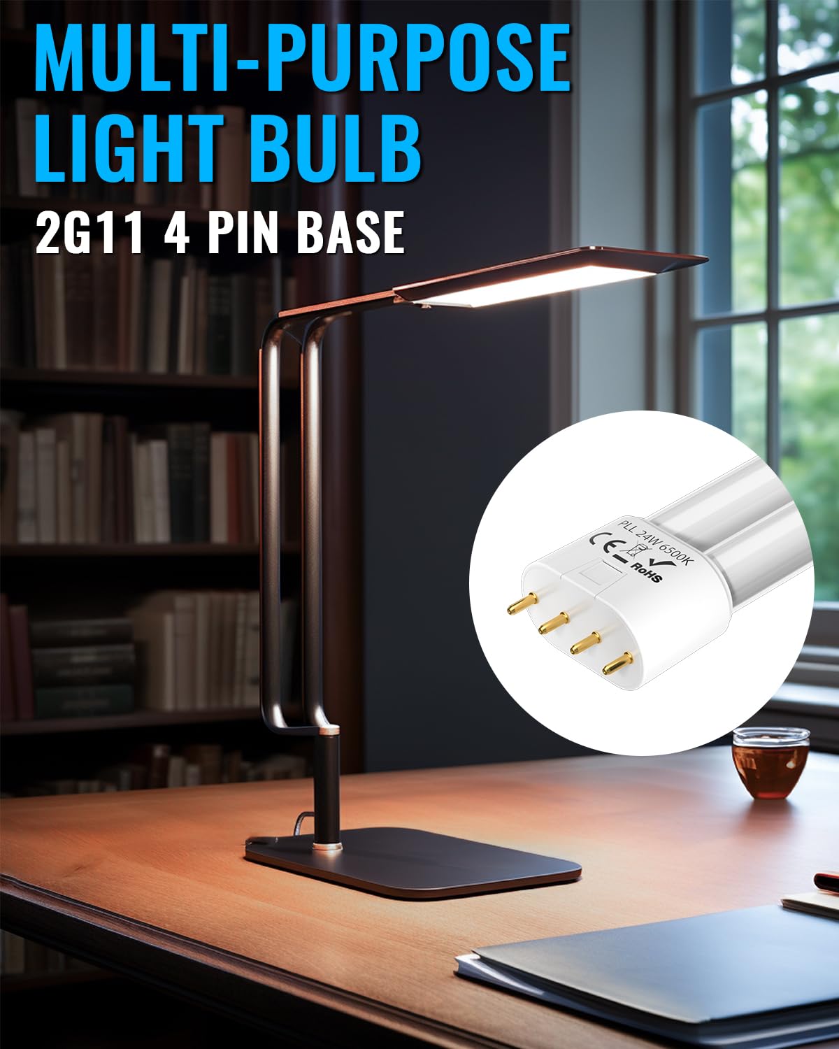 Ampoule Fluorescente Compacte PHILIPS PL2484 24W, 2G11, Lumière Naturelle 4000K - Neuf