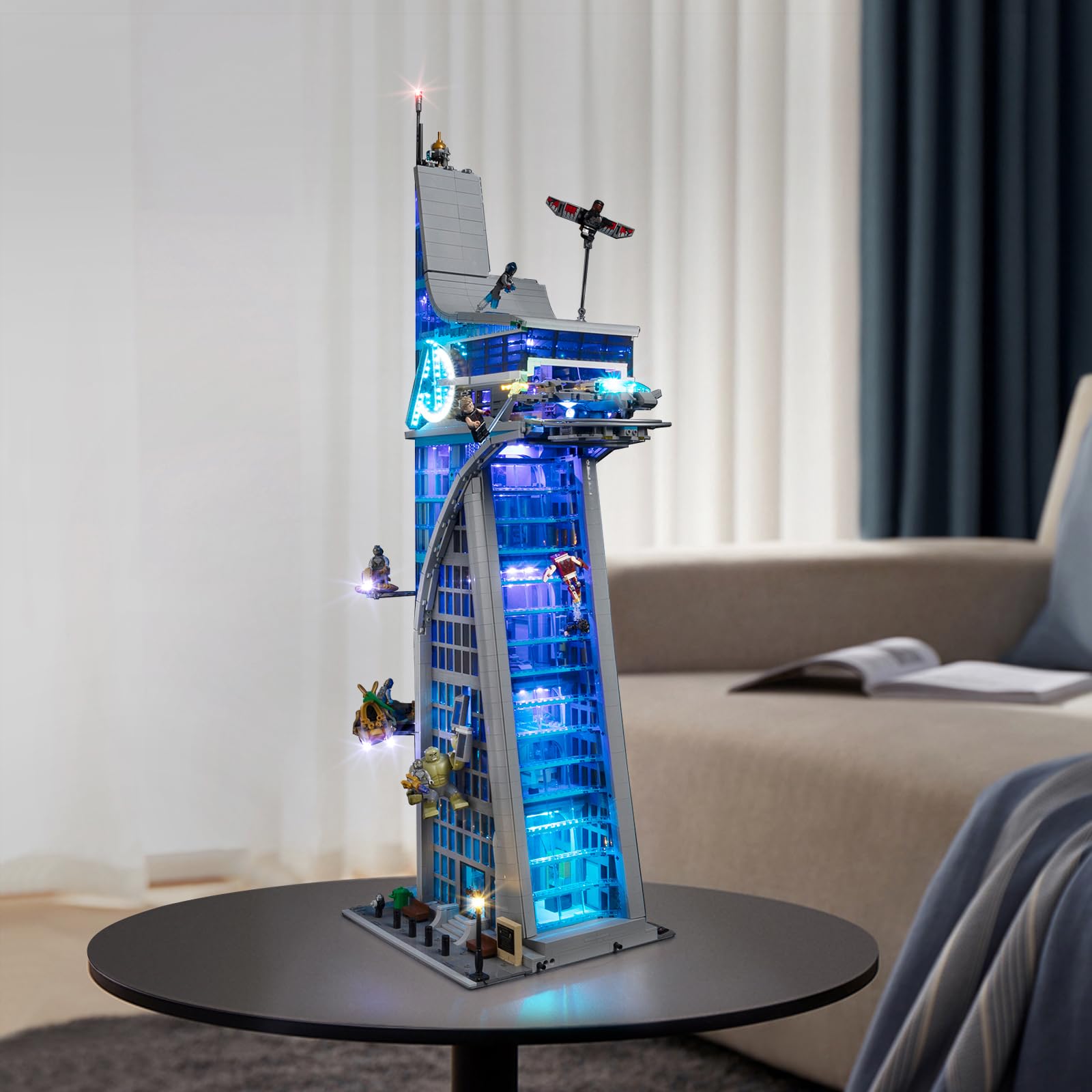 Kyglaring Kit di illuminazione a LED - Compatibile con il set di blocchi da costruzione Lego-76269 Avenger Tower - Solo led senza set di mattoncini(Versione remota)