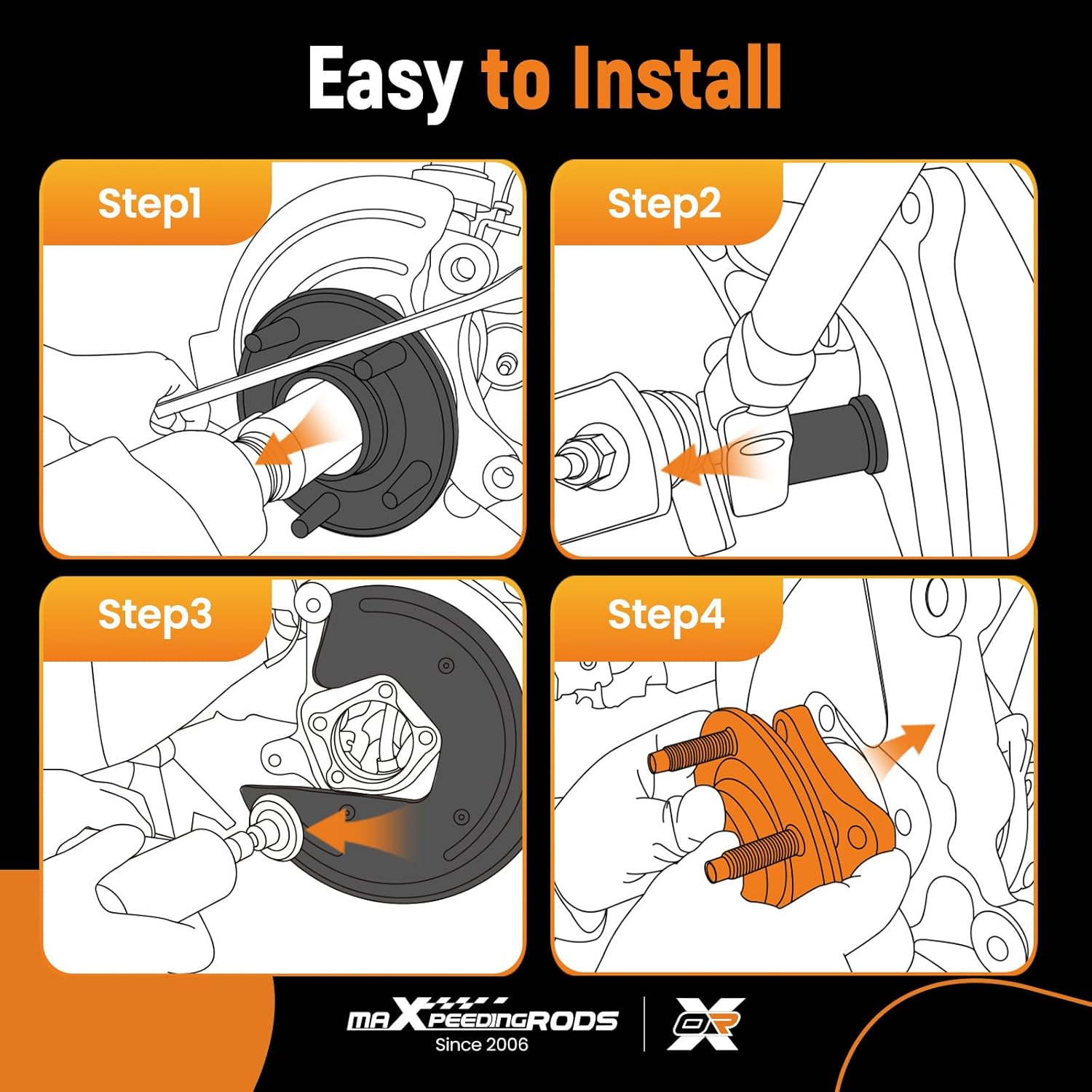 maXpeedingrods 515142 4WD Front Wheel Bearings Hub Assembly for Ford F-150 Expedition for Lincoln Navigator 2011-2014 4x4 Excluding Heavy Duty Payload Package 6-Lug