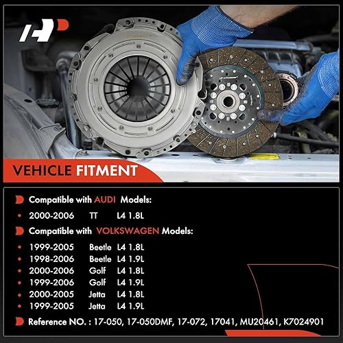Miniatura 2 de A-Premium Juego de embrague de transmisión con volante compatible con Volkswagen Jetta 1999-2005, Golf 1999-2006, Beetle 1998-2006 y Audi TT