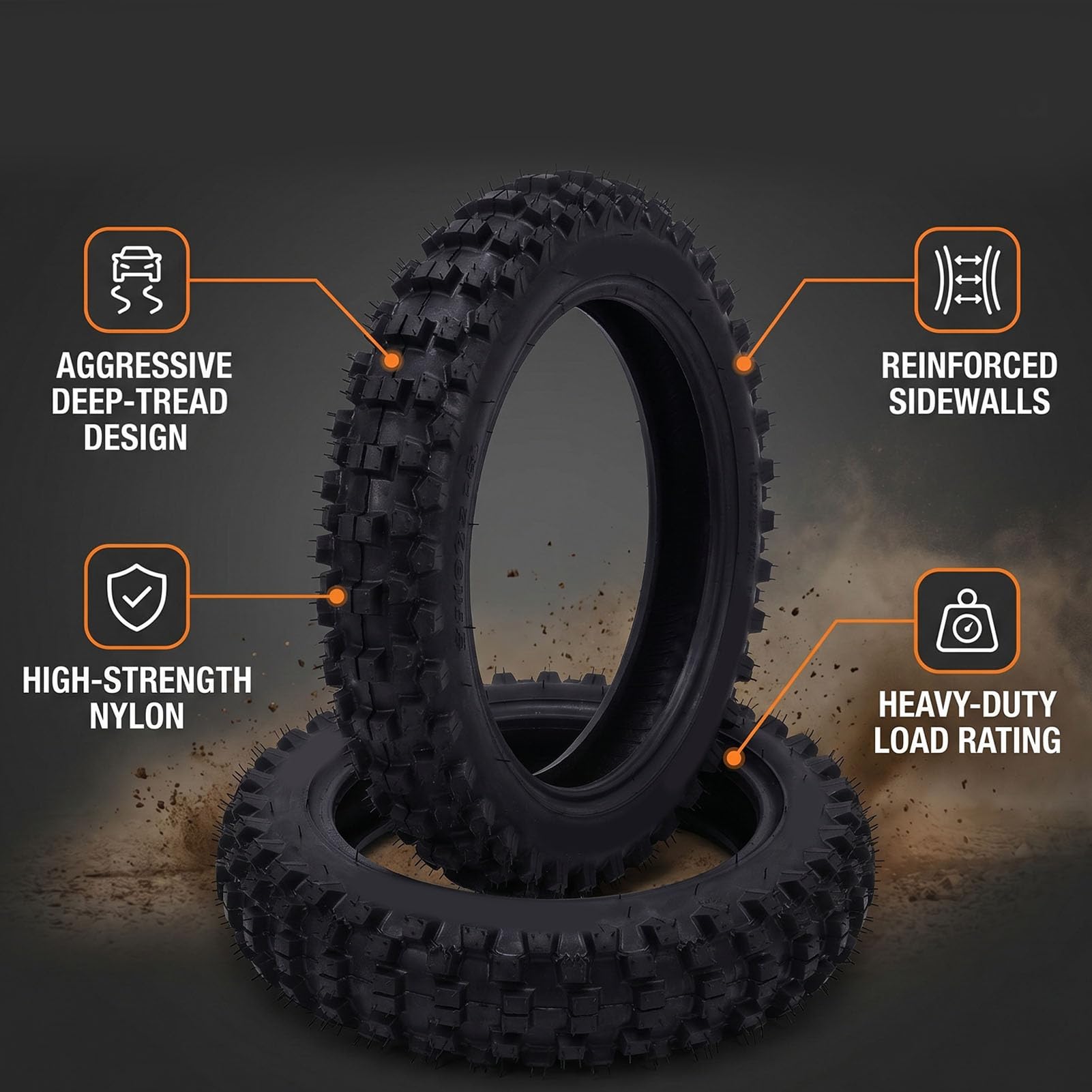 Zunate Zestaw Dętek Motocross Heavy Duty Dirt Bike Opony do Wyścigów Terenowych 60/100-14 80/100-12
