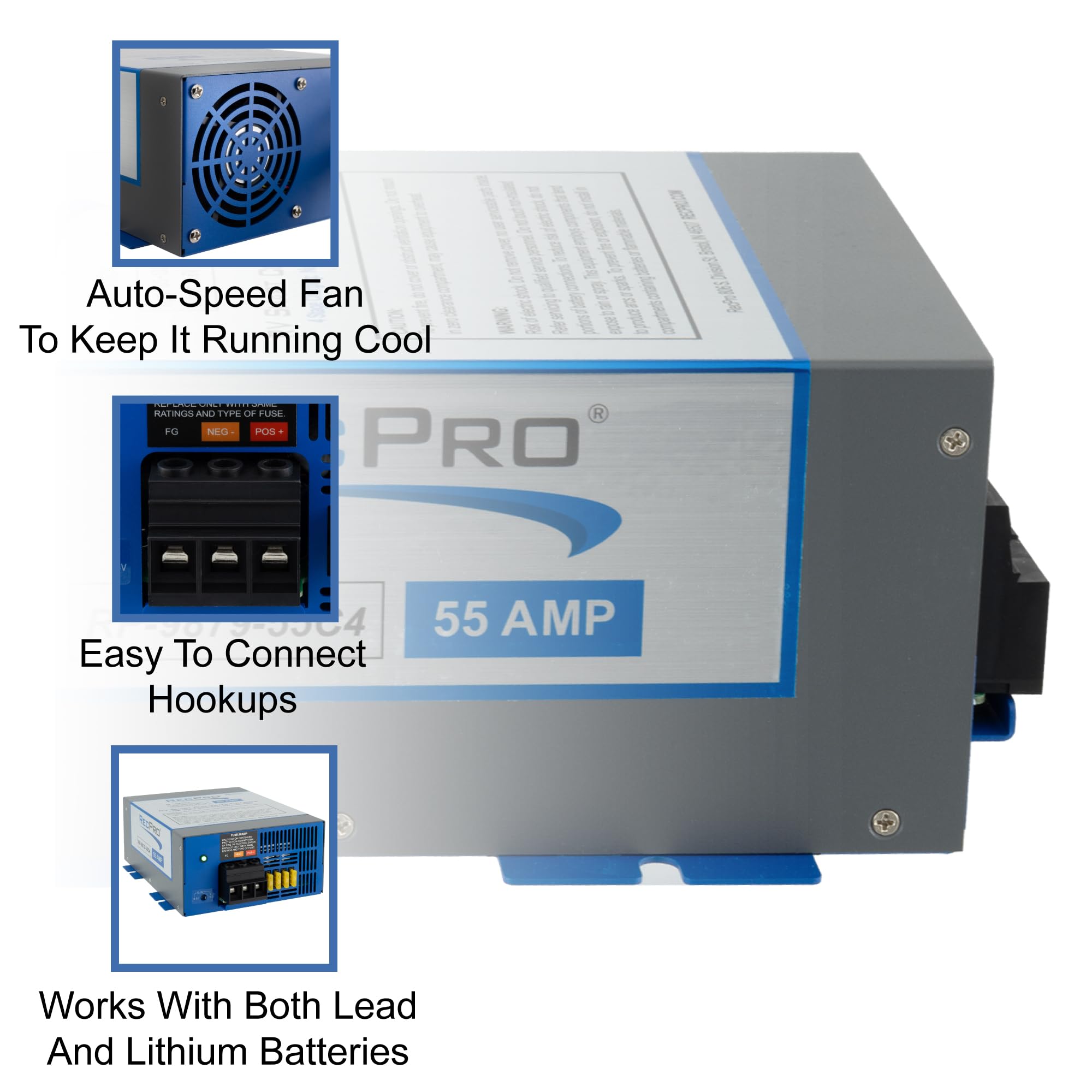 RV Converter 55 Amp RV Power Converter & Battery Charger