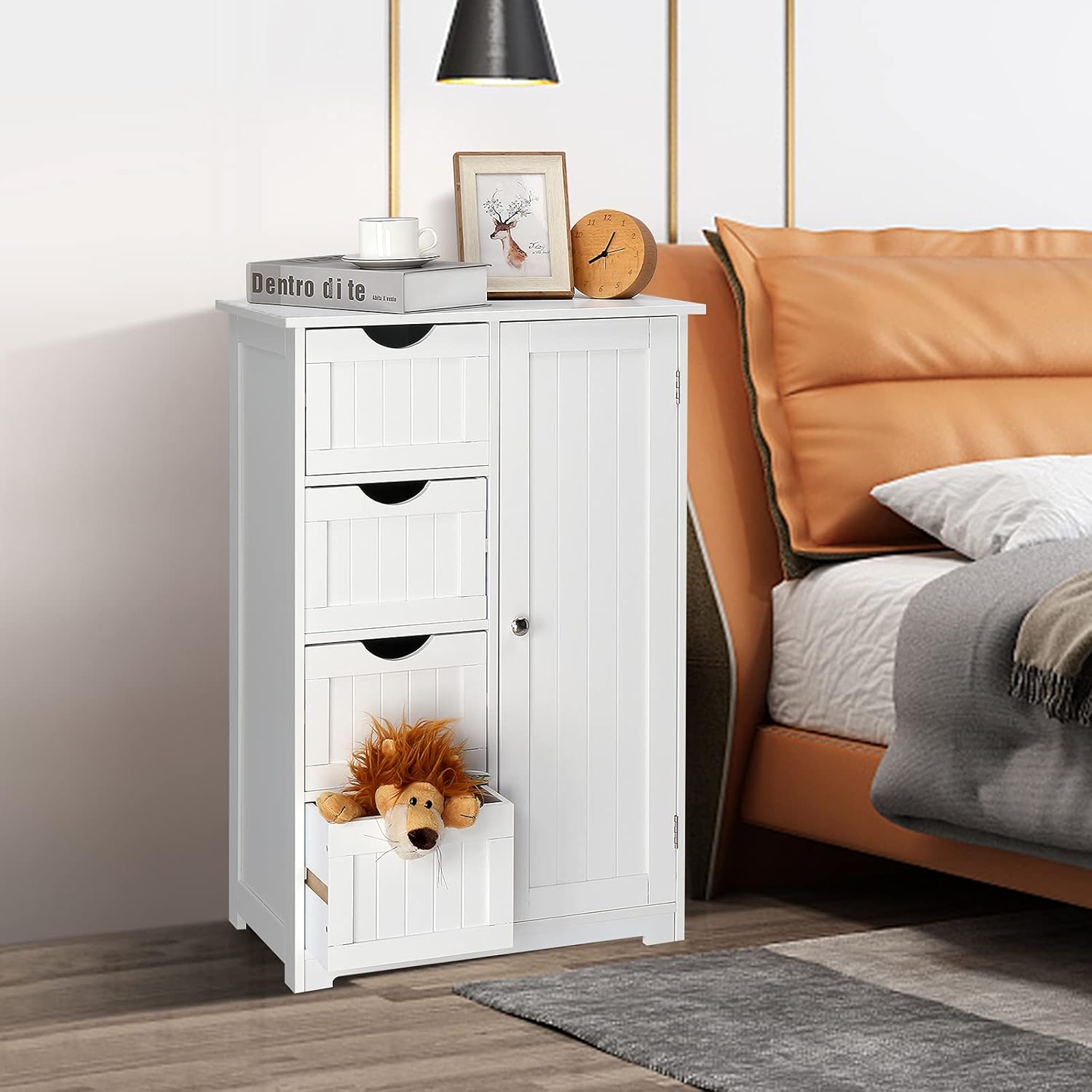 FCH White Storage Bathroom Free Standing