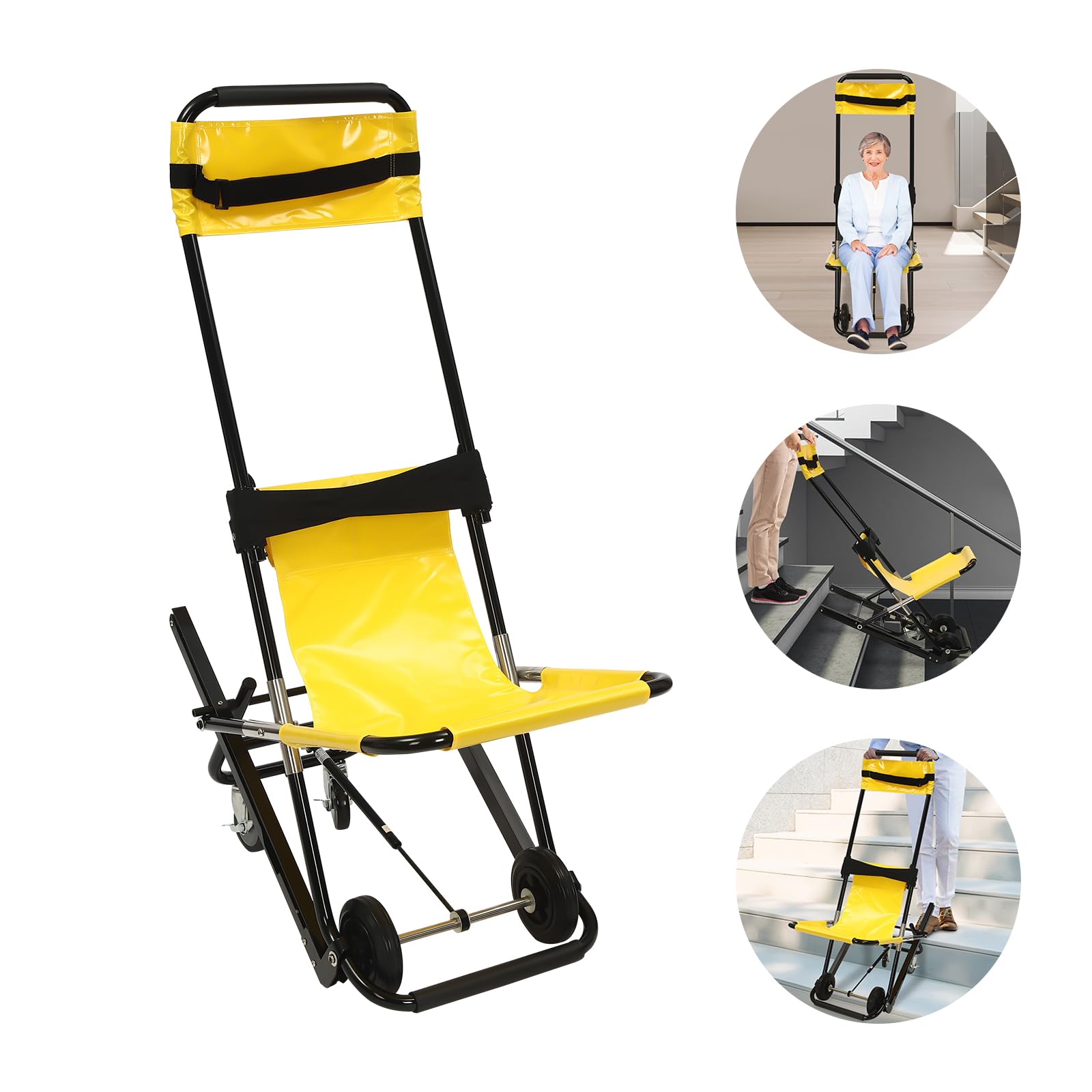 Silla de ruedas para subir escaleras, portátil, plegable, para personas mayores con discapacidades, capacidad de carga de 160 kg