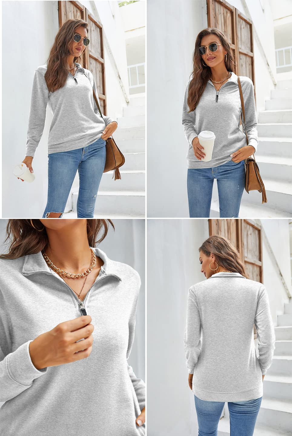 Samefar Suave Sudadera, Opaco para Mujer