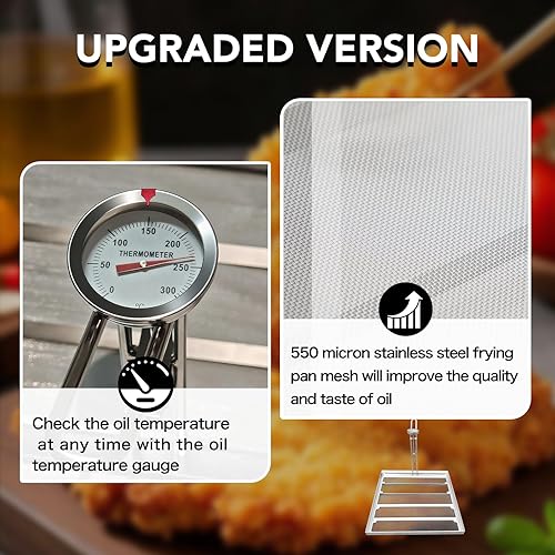 Miniatura 4 de Filtro comercial para freidora de acero inoxidable de 13.75 x 13.75 pulgadas, malla de 550 micrones que puede reemplazar la freidora Frymat TK45