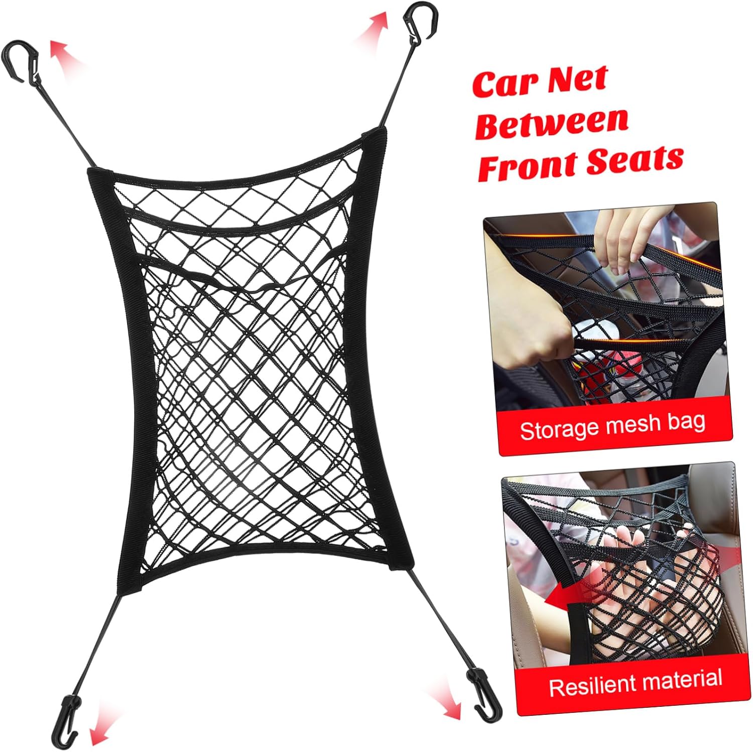Fixed Car Storage Box Console Storage Organizer Interior Car Accessories Headrest Hanging Organizer Net