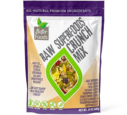 Mezcla de coberturas para ensalada bayas de Goji, pasas, almendras, chia, lino, calabaza, sésamo y semillas de girasol