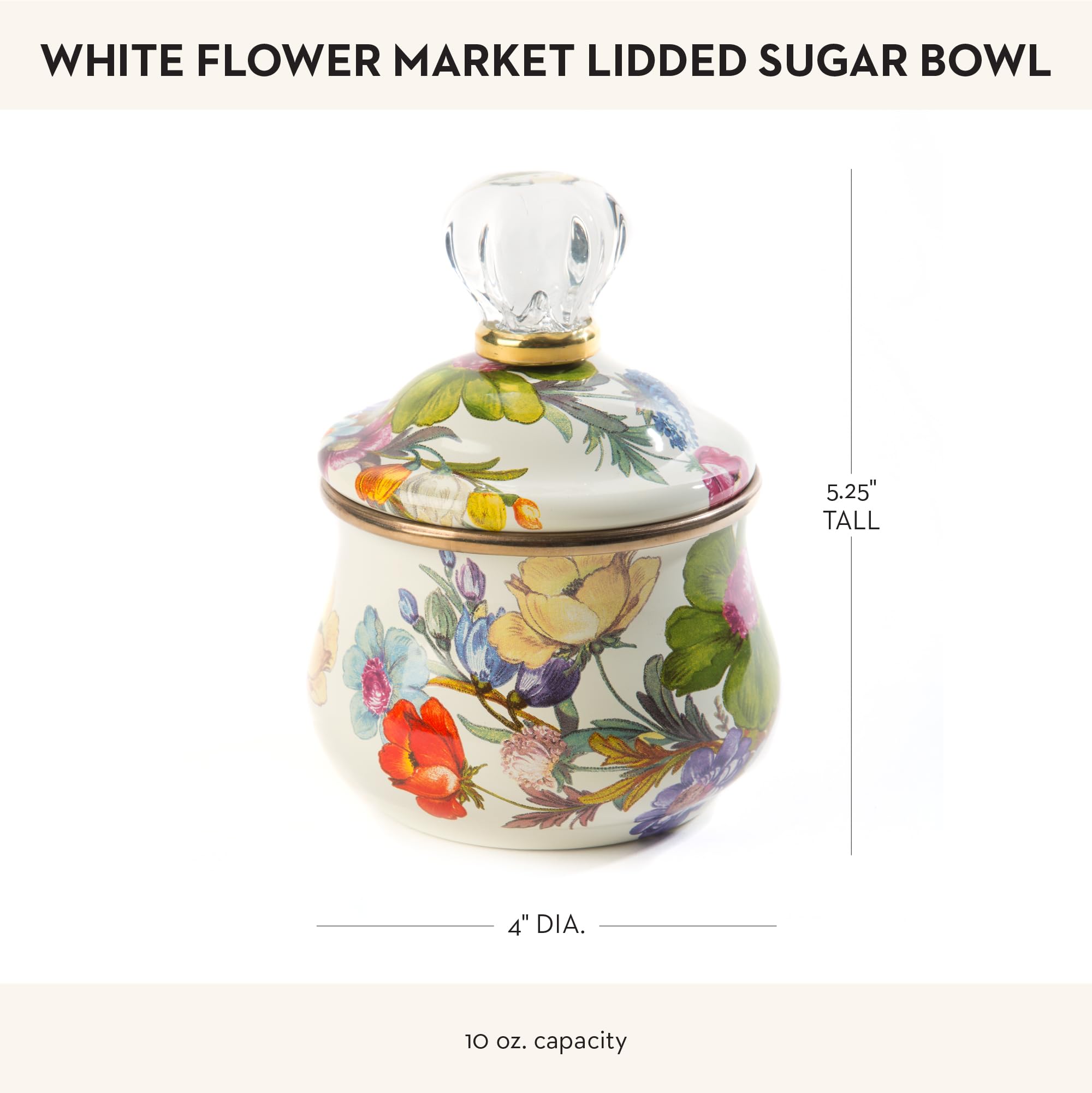 Amazon.com | MACKENZIE-CHILDS Enamel Lidded Sugar Bowl, Small