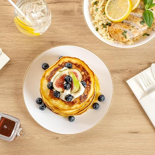 Miniatura 4 de Restaurantware Moderna - Platos desechables de 7.5 pulgadas, 40 platos de plástico duraderos para fiestas, platos llanos de plástico blanco