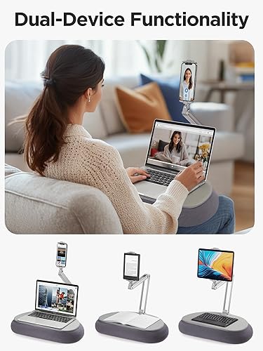 Miniatura 5 de InnoGear Soporte de almohada para tablet para regazo, soporte de manos libres ajustable de 360 para cama, sofá, lectura, compatible con iPad Kindle