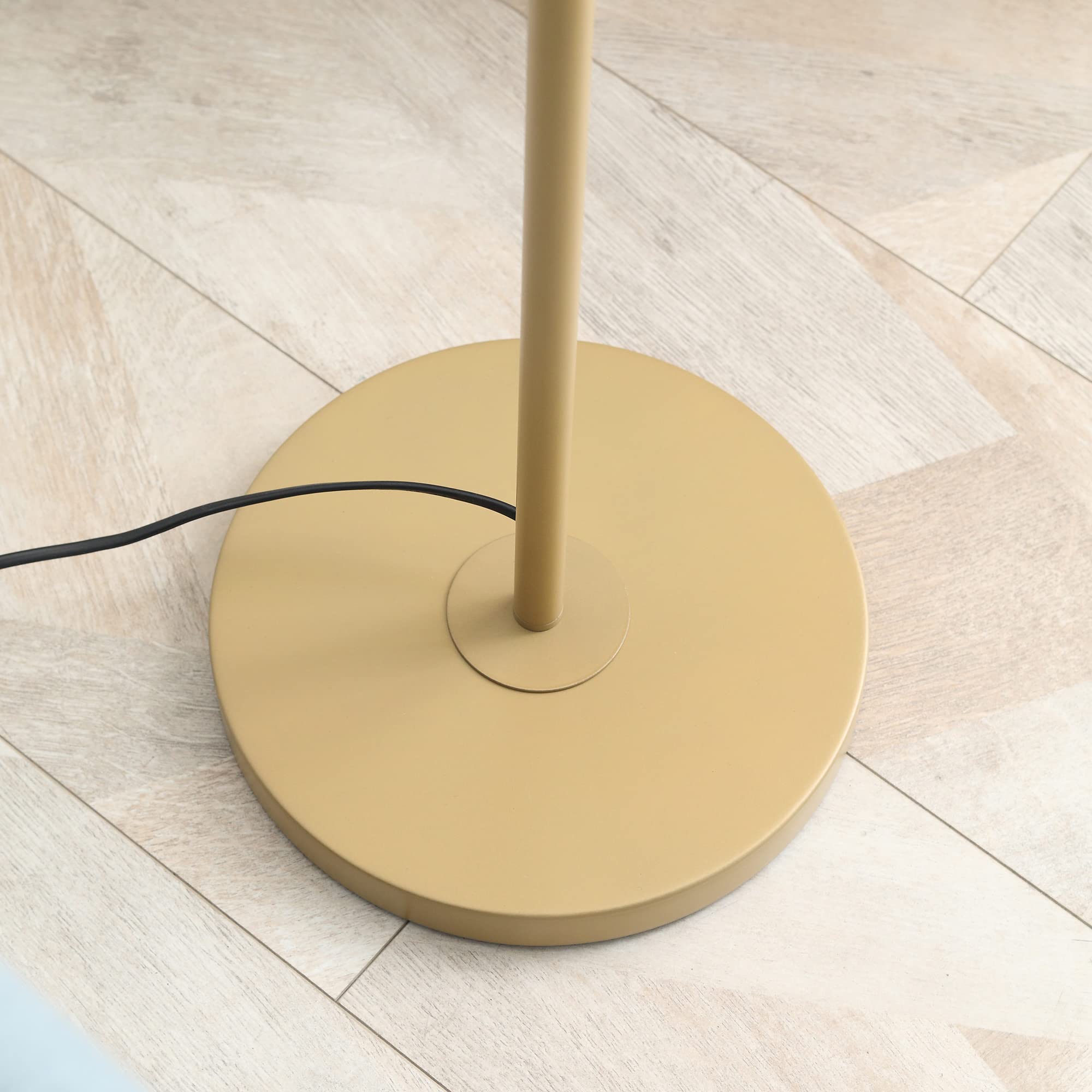 HOMCOM Lampada da Terra con Interruttore a Catena Attacco E27 Oro e Crema | Lampada da Pavimento, Paralume in Lino, Base in Acciaio, per Soggiorno e Camera