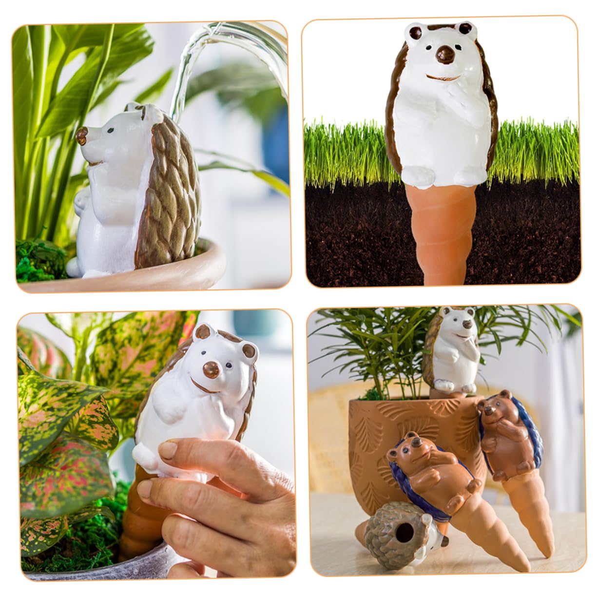 Toyvian 3 Ensembles Tas À Arrosage Automatique Appareil Usine Trempeur Irrigation Petit Pointes D'arrosage Automatique des Plantes Outil D'arrosage Succulent Terre Cuite 4 Pièces * 3