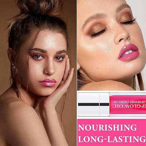 Miniatura 4 de Aceite de labios voluminoso, aceite hidratante para labios, brillo de labios, bálsamo labial tintado, aceite labial transparente con cepillo grande,