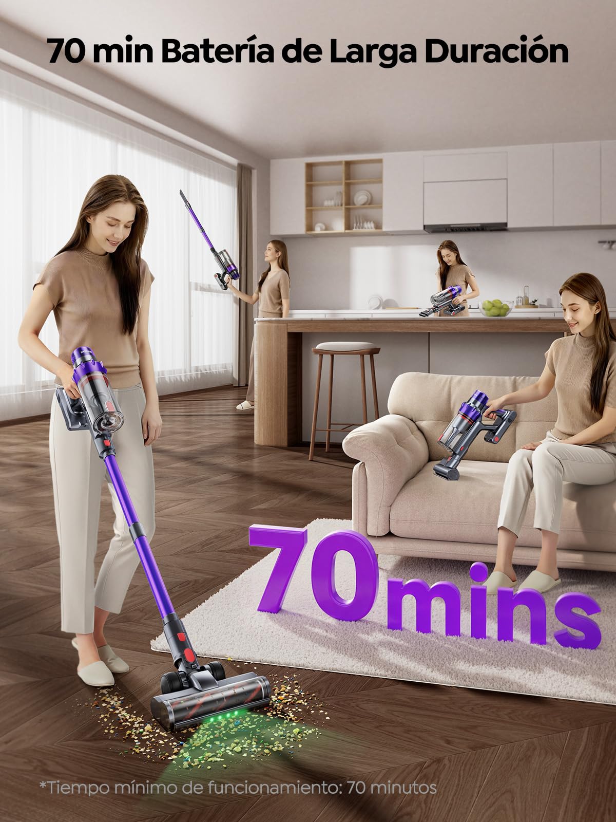 SMOTURE コードレススティッククリーナー パープル Amazon.com - SMOTURE Cordless Vacuum Cleaner, 600W/50Kpa/Max
