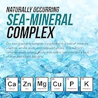 Vista 7 de Suplemento de yodo orgánico de complejo de vegetales marinos, forma de alimento integral y cruda - Complejo de yodo más minerales traza - Contiene