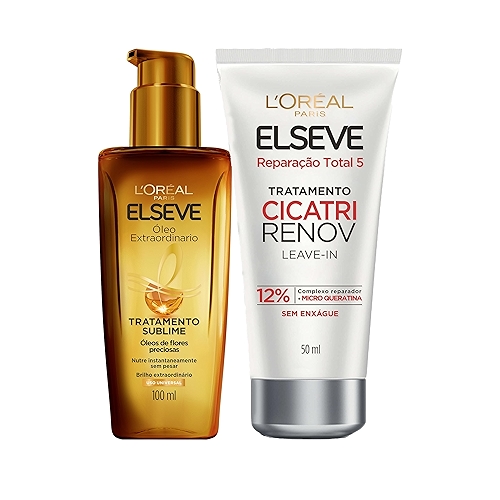ELSEVE Kit Óleo Extraordinário L'Oréal Paris + Leave-In De Tratamento Cicatri Renov L'Oréa... ELSEVE Kit Óleo Extraordinário L'Oréal Paris + Leave-In De Tratamento Cicatri Renov L'Oréa...