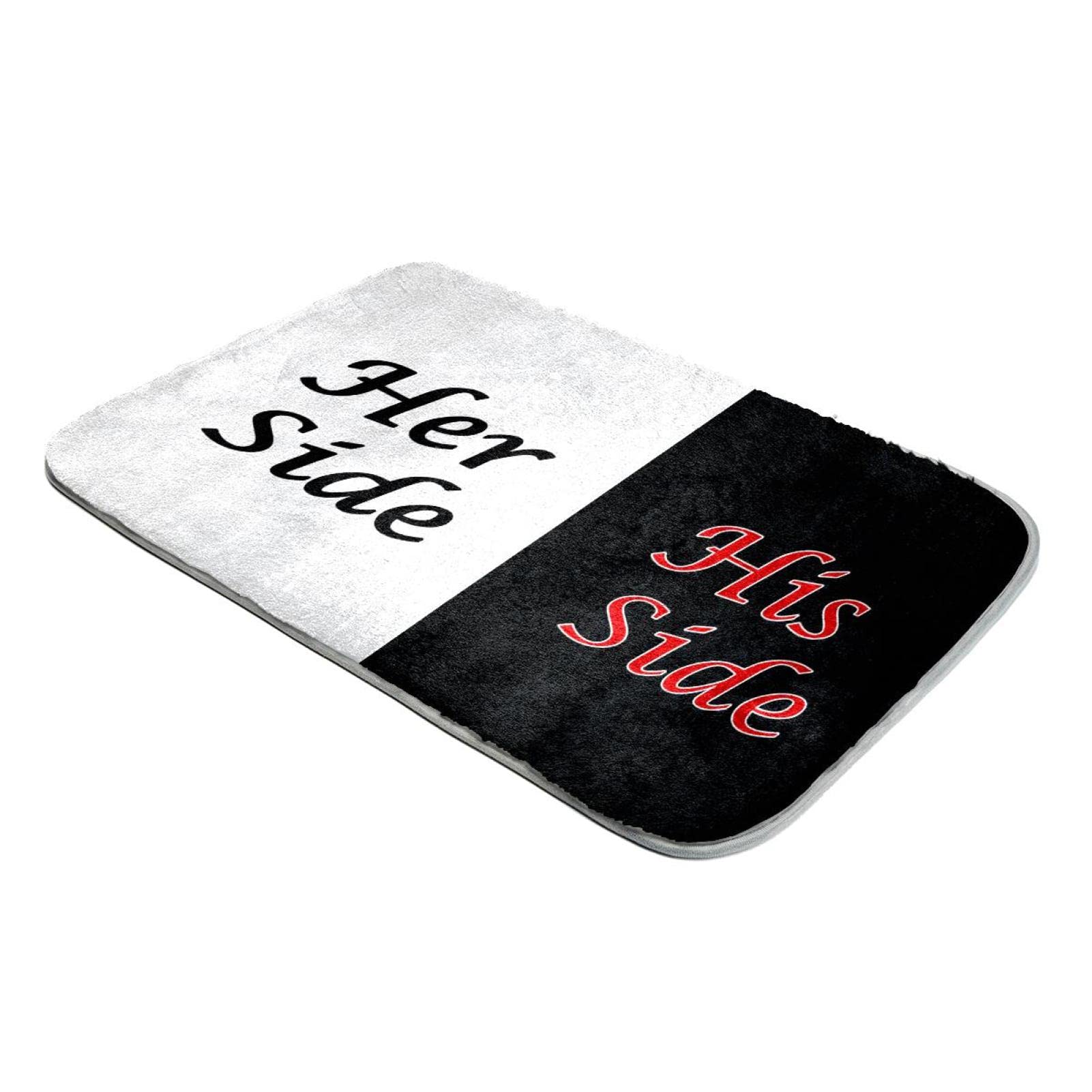 Tapis de lit fausse fourrure Her Side and His Side pour chambre de couple
