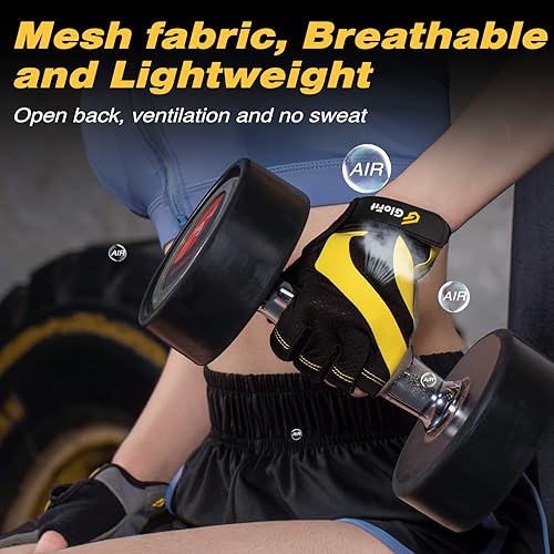 Miniatura 2 de Glofit Guantes de entrenamiento para mujeres y hombres, guantes de levantamiento de pesas antideslizantes y acolchados, ligeros guantes de gimnasio