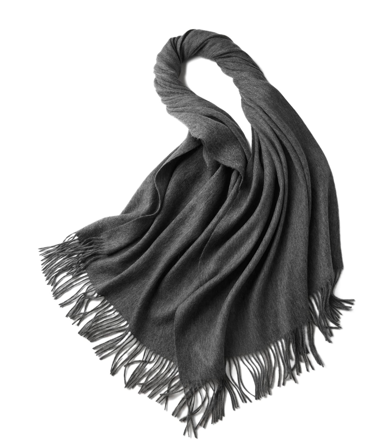 Écharpe Cachemire Femme, Écharpe Hiver Femme Bronzage Léger Pompon de Couleur Unie Regalo di Sciarpa Caldo