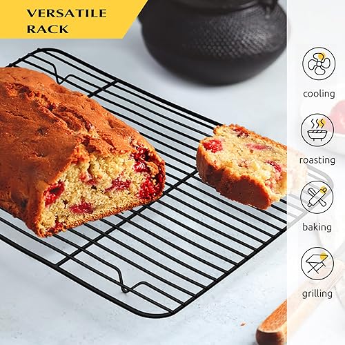 Miniatura 6 de E-far - Juego de 2 estantes de refrigeración para hornear, antiadherentes, de 11.7 x 9 pulgadas, para horno, cocinar, asar, hornear, galletas,