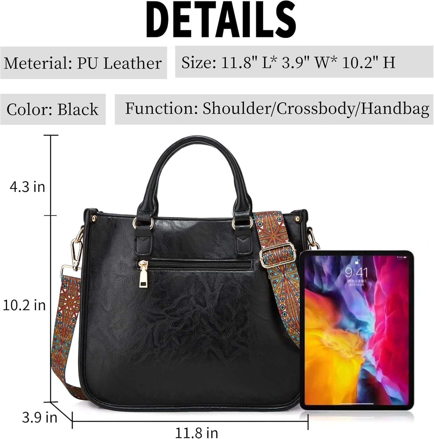 Crossbody Purses and Handbags for Women, Tote Shoulder Bag Satchel Purse and PU Leather Top Handle for Ladies