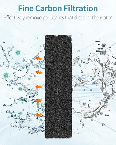 Miniatura 5 de Pawfly 6 almohadillas de filtro de carbón activado para Aqueon QuietFlow LED PRO filtro de energía de acuario modelo 10 mini pecera esponja de