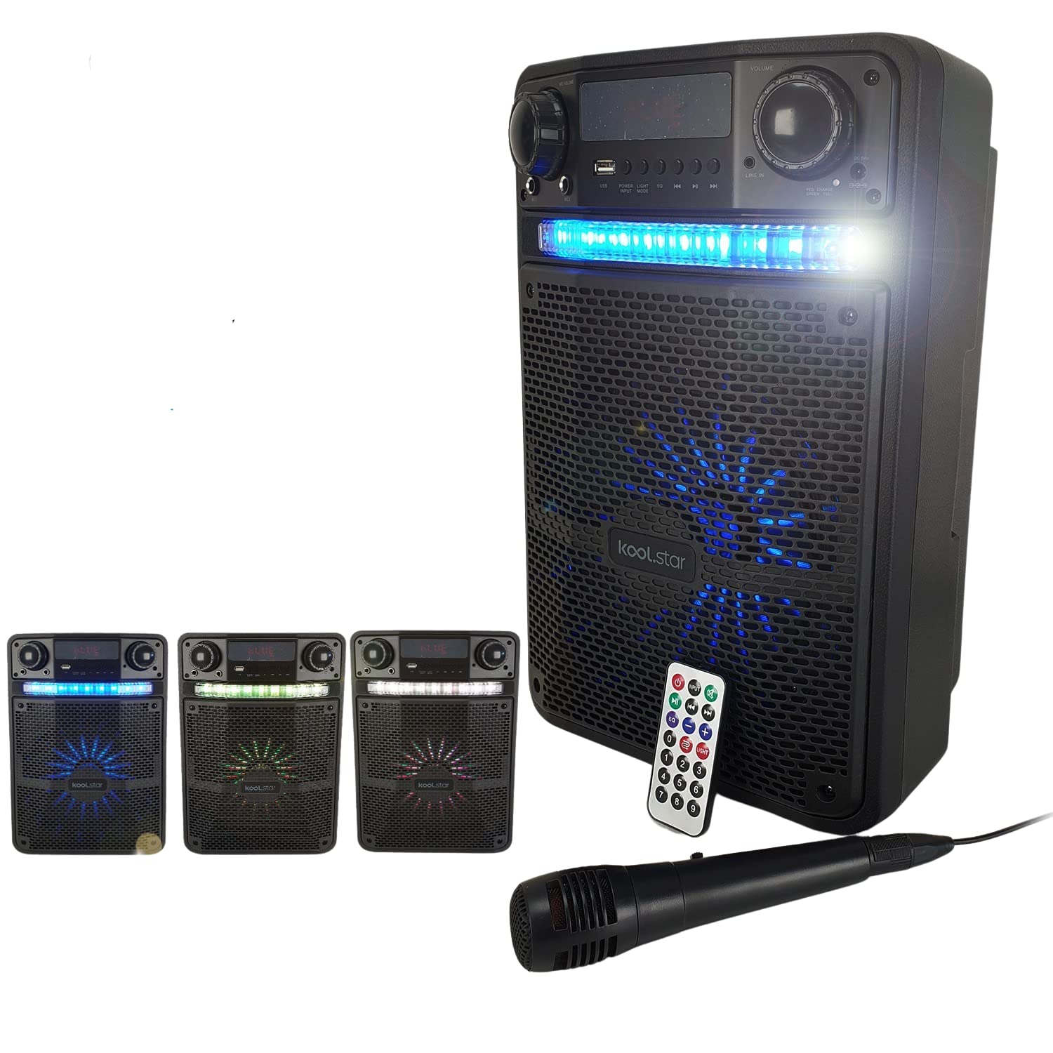 Enceinte Karaoké sono Batterie PARTY BOX 400W à LED + APPLICATION SMARTPHONE - PC/USB/Bluetooth/RADIO FM/Micro